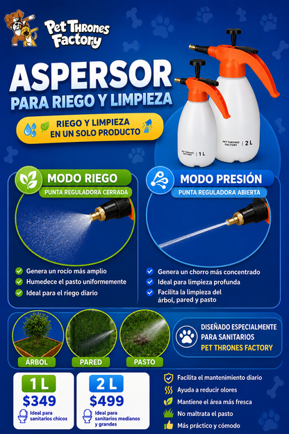 Aspersor para riego y limpieza 2 L